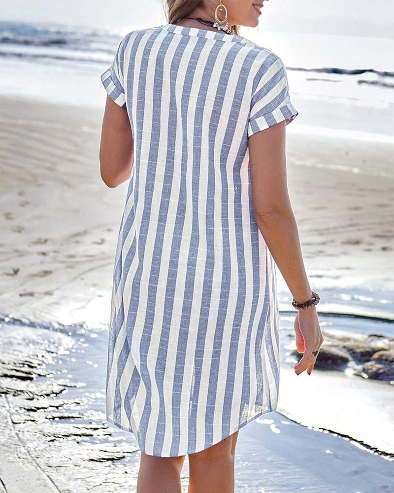 Kaisha | Robe Chemise Rayée Élégante