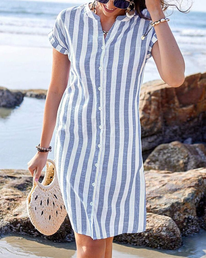 Kaisha | Robe Chemise Rayée Élégante