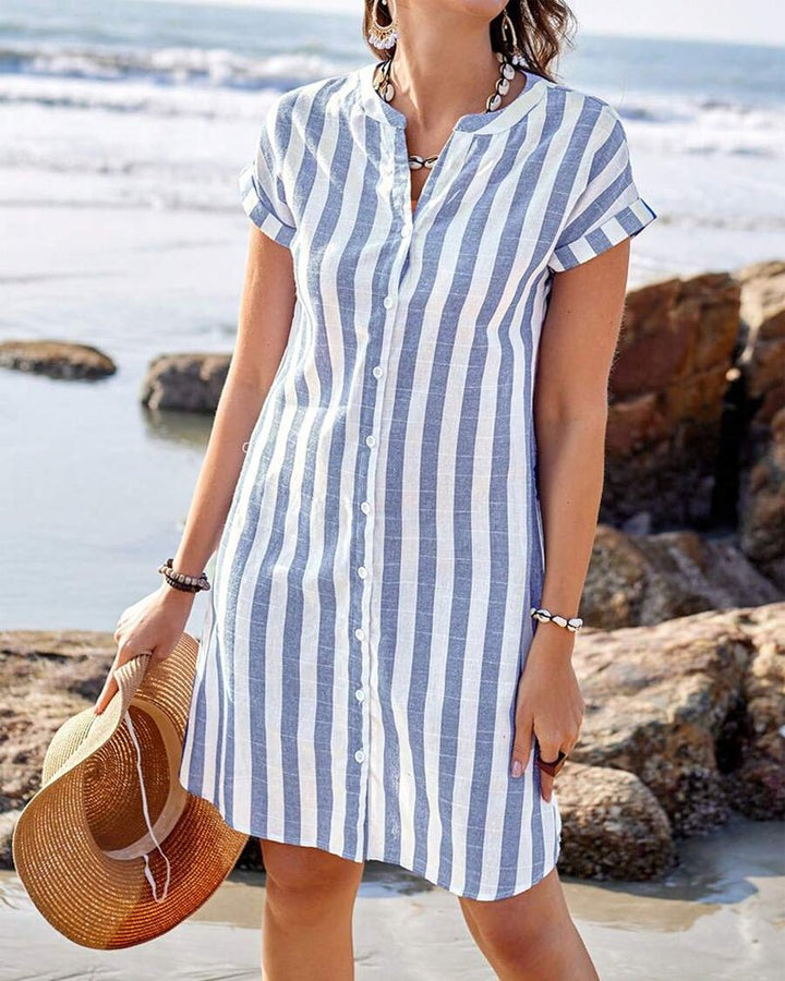 Kaisha | Robe Chemise Rayée Élégante