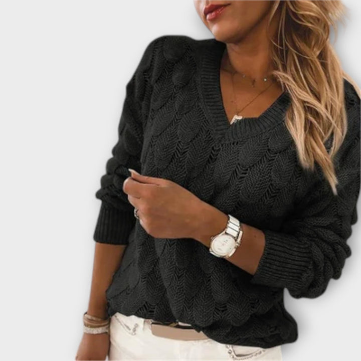 Aine – Pullover Elegante con Scollo a V