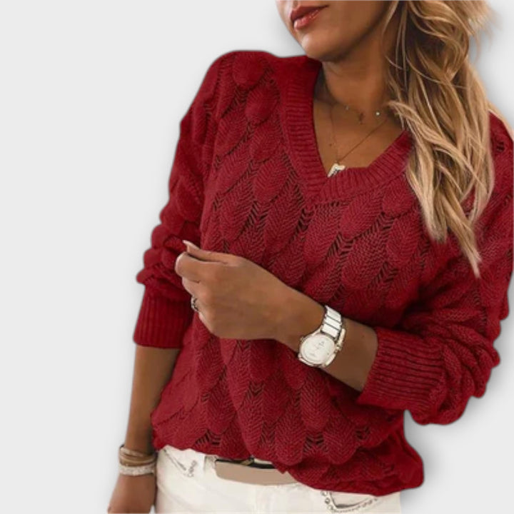 Aine – Pullover Elegante con Scollo a V