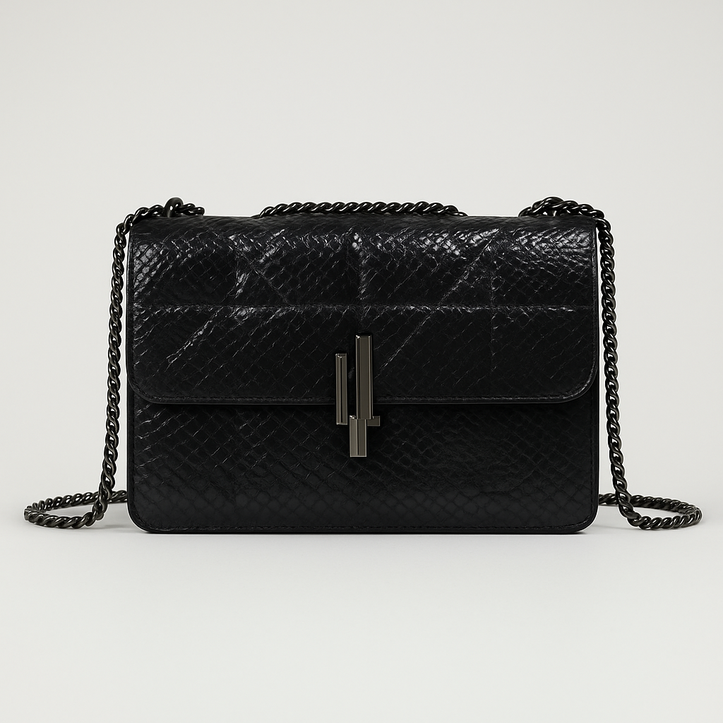 Borsa a Tracolla Mini Tartan Elegante Nera