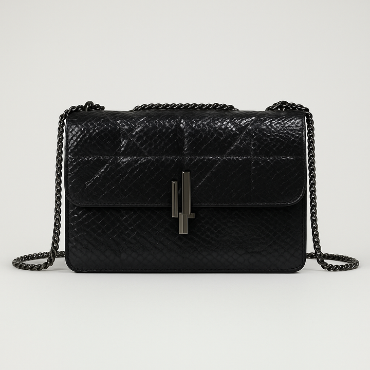 Borsa a Tracolla Mini Tartan Elegante Nera