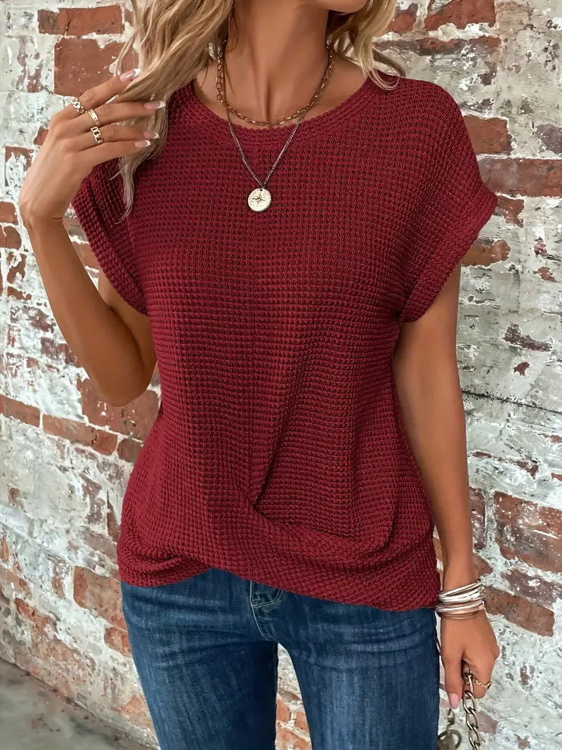 Ellis™ | Elegante blusa con scollatura rotonda