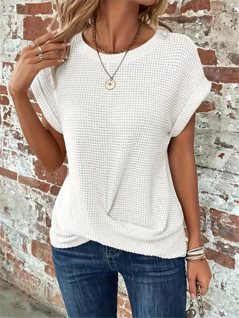 Ellis™ | Elegante blusa con scollatura rotonda