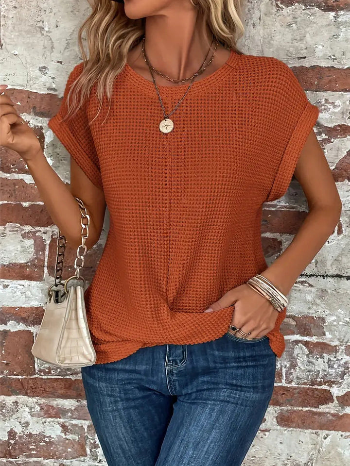 Ellis™ | Elegante blusa con scollatura rotonda