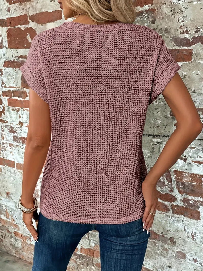 Ellis™ | Elegante blusa con scollatura rotonda