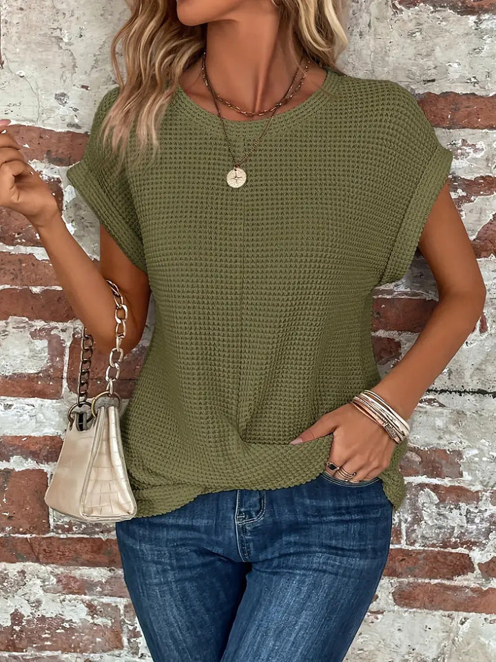 Ellis™ | Elegante blusa con scollatura rotonda