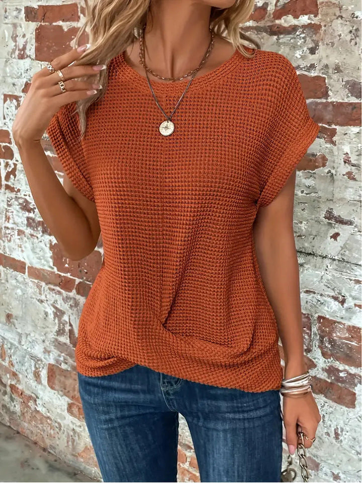 Ellis™ | Elegante blusa con scollatura rotonda