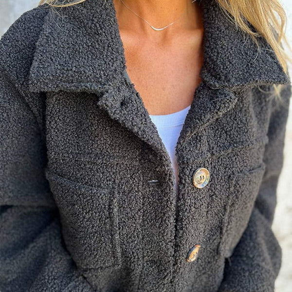 Zoe™ - Giacca Corto in Lana Elegante con Collo Avvolgente