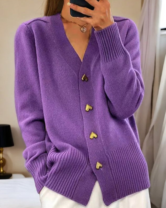Adele | Cardigan Elegante con Bottoni a Cuore