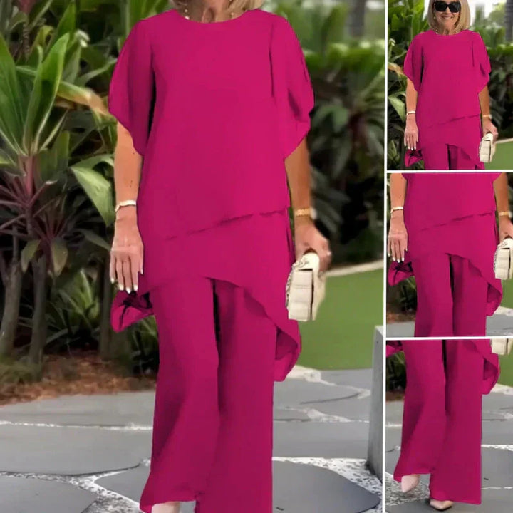 Herlene | Set Top e Pantaloni Asimmetrico Chic