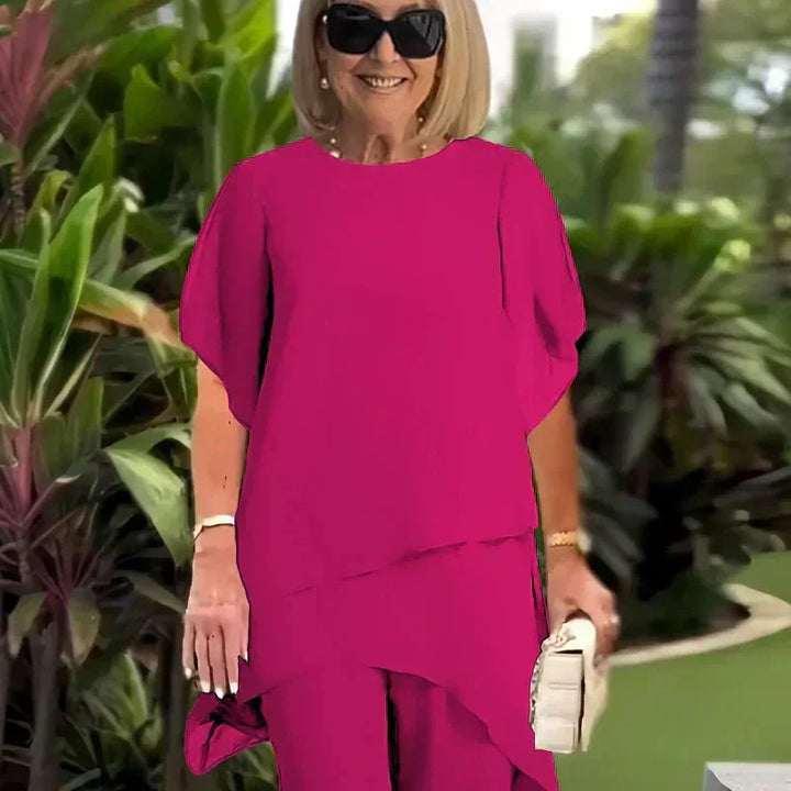 Herlene | Set Top e Pantaloni Asimmetrico Chic