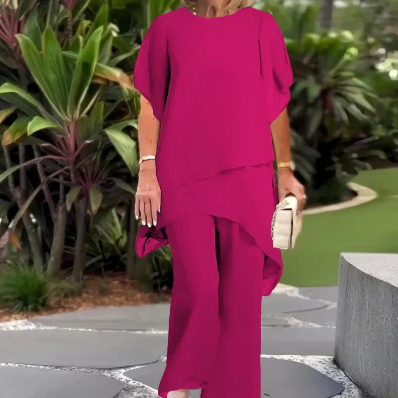Herlene | Set Top e Pantaloni Asimmetrico Chic