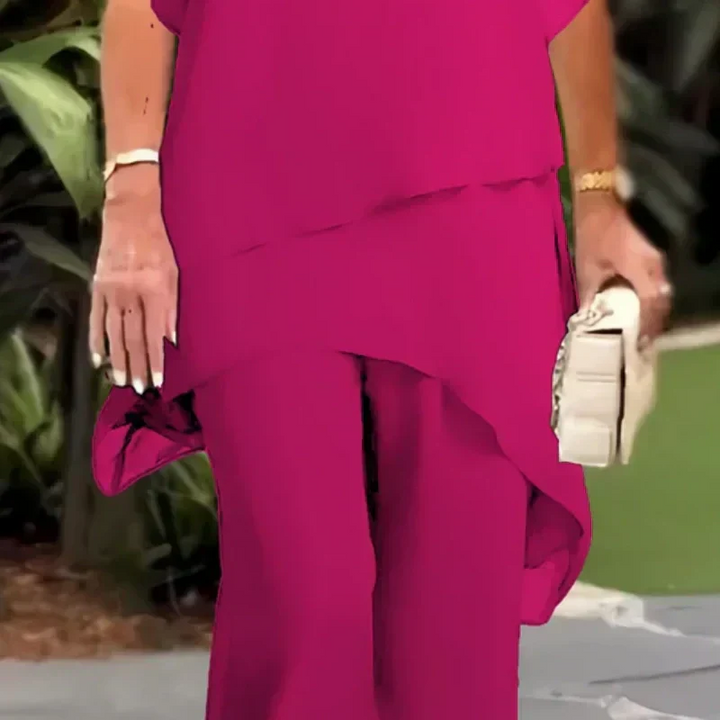 Herlene | Set Top e Pantaloni Asimmetrico Chic