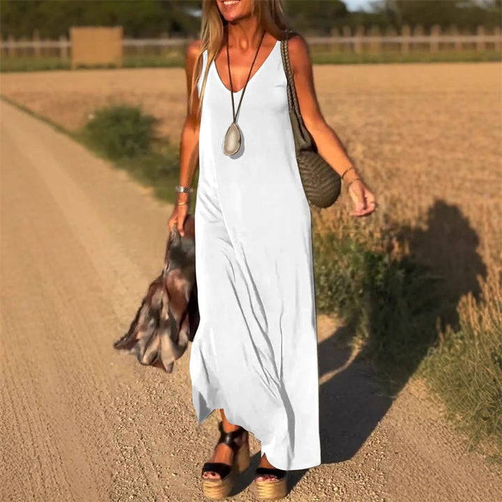 Élyse™ - Elegante Maxikleid senza maniche con scollatura a V Chic