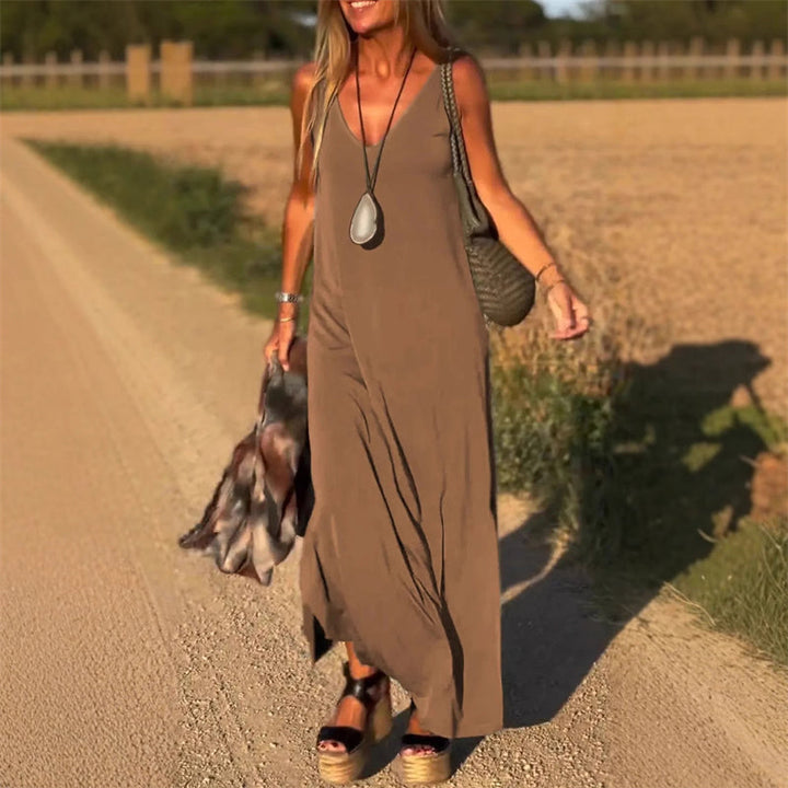 Élyse™ - Elegante Maxikleid senza maniche con scollatura a V Chic