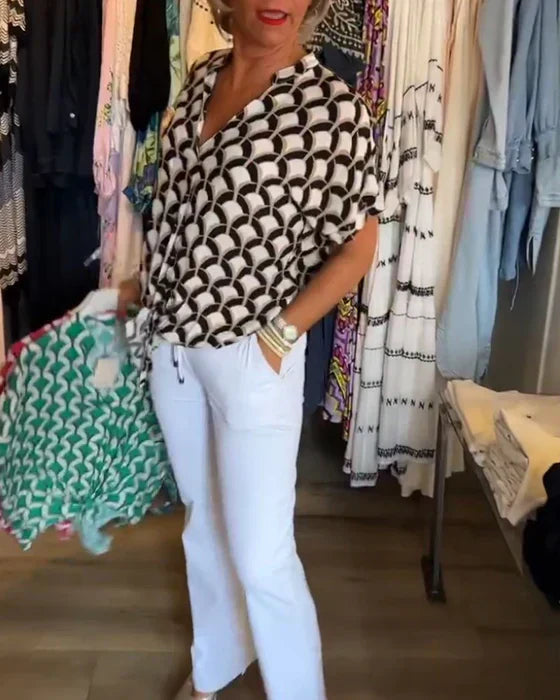 SOLVEIG CAMICIA STAMPATA ELEGANTE
